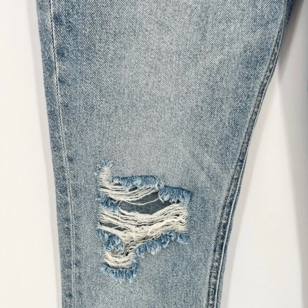 HIDDEN Los Angeles High Rise Distressed‎ Straight Leg Jeans Light Wash 27